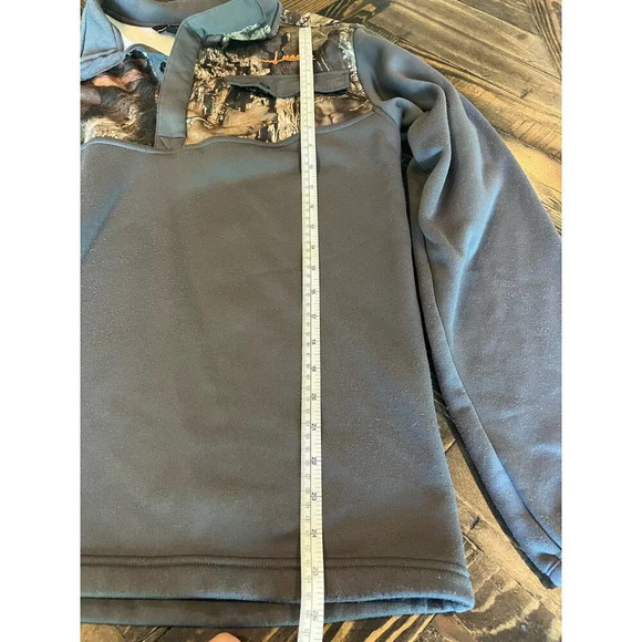 Habit Men’s Medium Gray Camo Button Pull Over Country Western Hunting Fishing - Picture 7 of 16